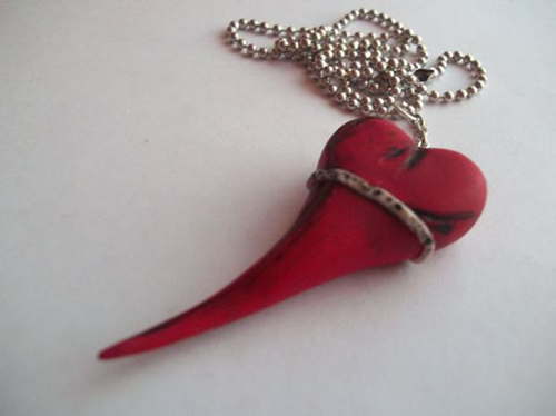 The Used In Love and Death Heart Necklace