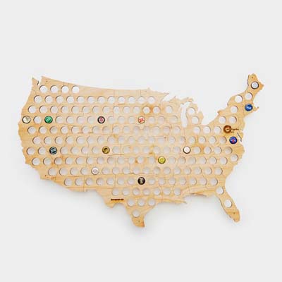 Beer Cap Map of United States