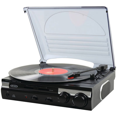 Jensen JTA-230 3 Speed Stereo Turntable with Built in Speakers