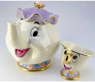 Beauty and The Beast Mrs. Potts Chip Tea Pot & Cup set Teapot Mug